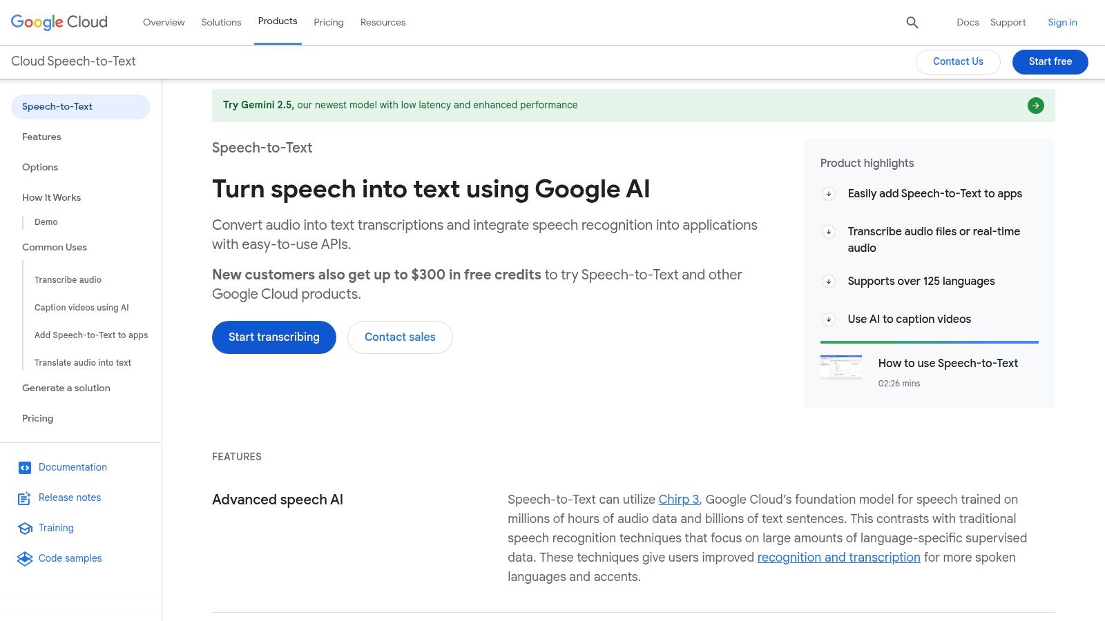 Google Cloud Speech-to-Text