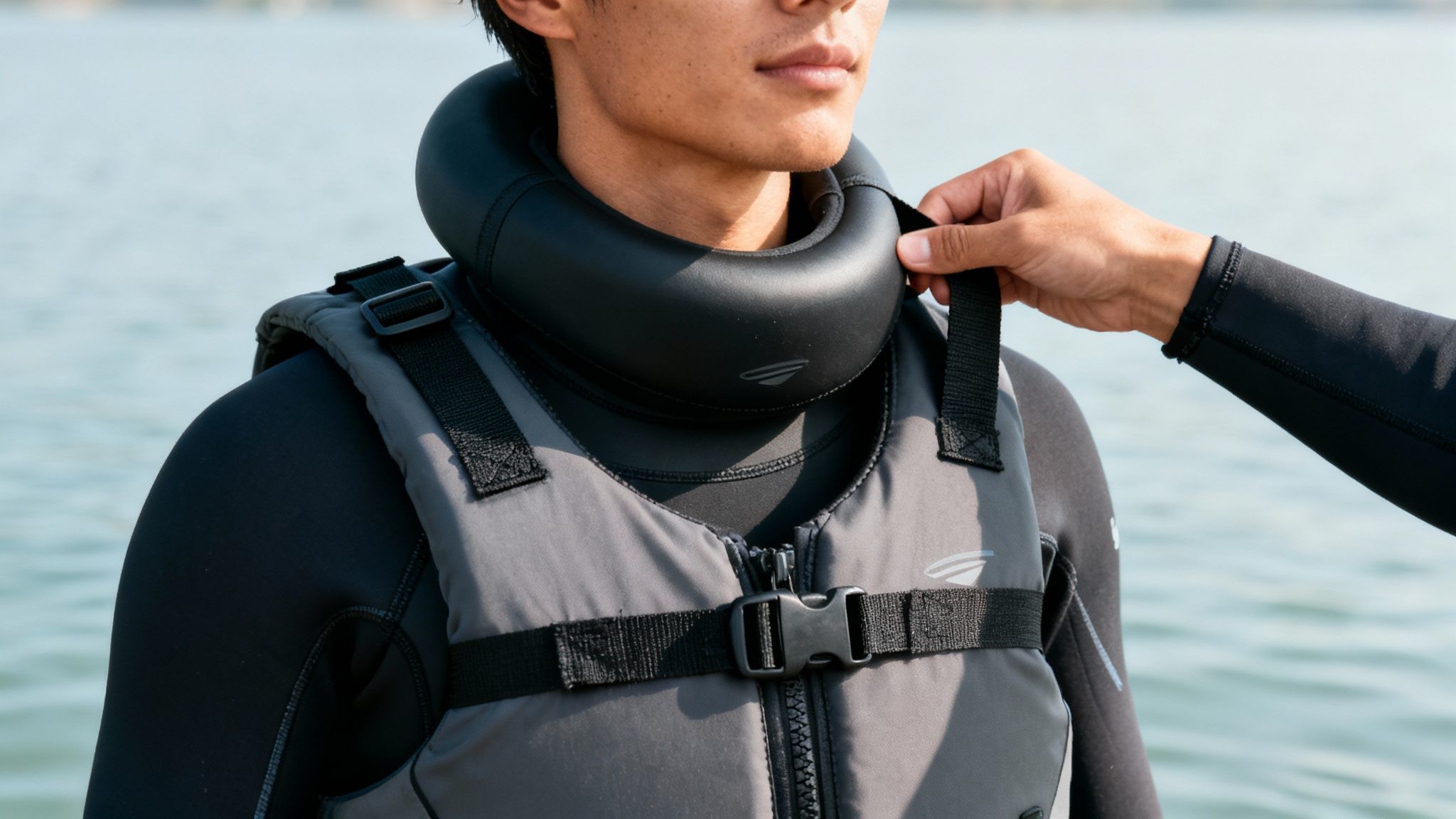 Woman adjusting her buoyancy aid for SUP
