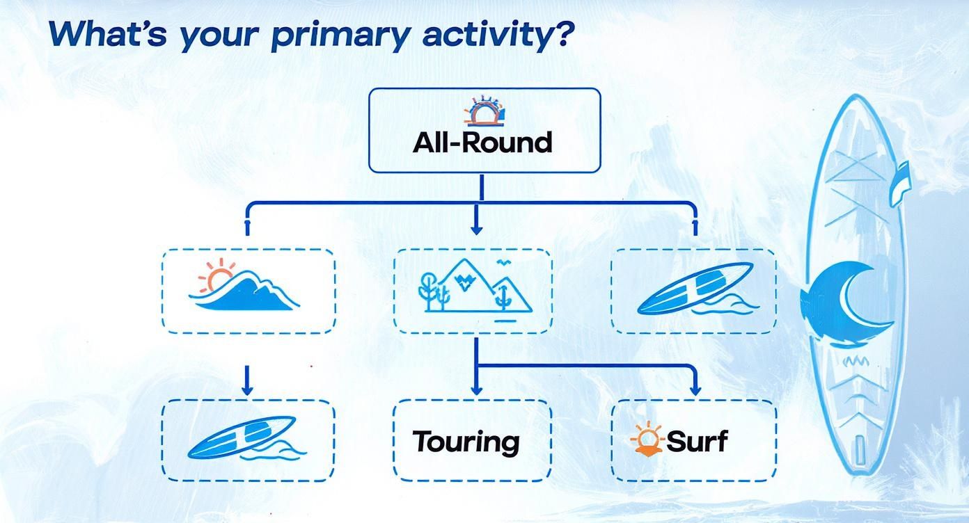 Infographic about how to choose a sup board