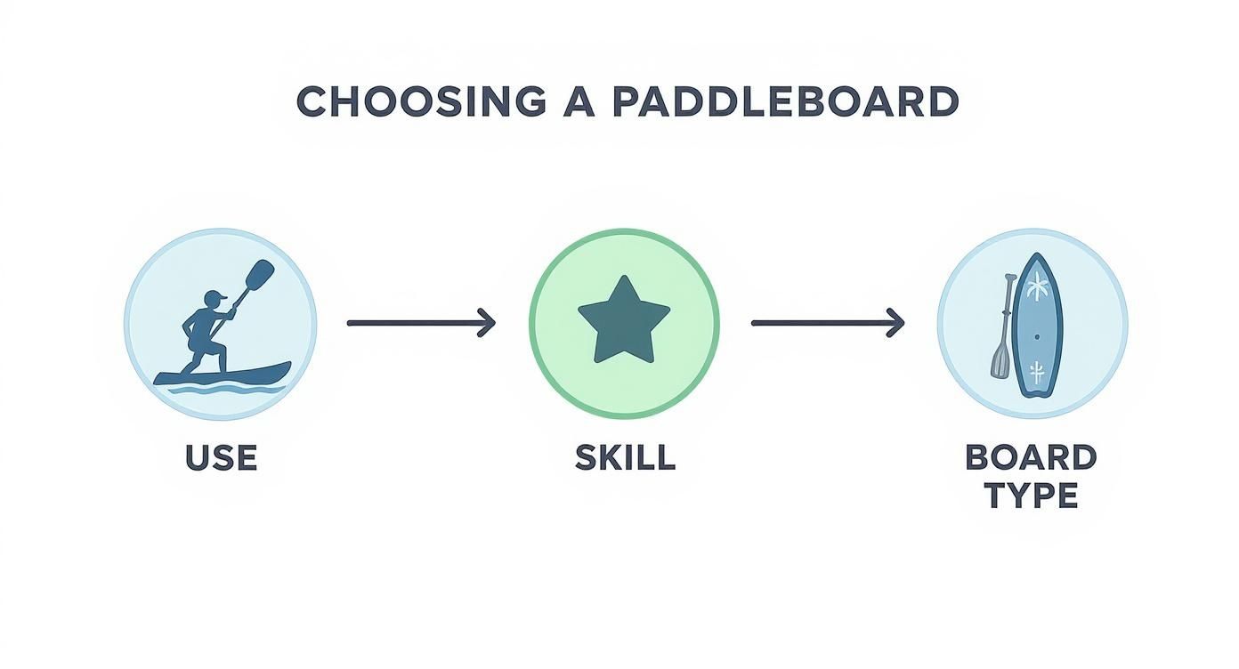 Infographic about how to choose a paddleboard