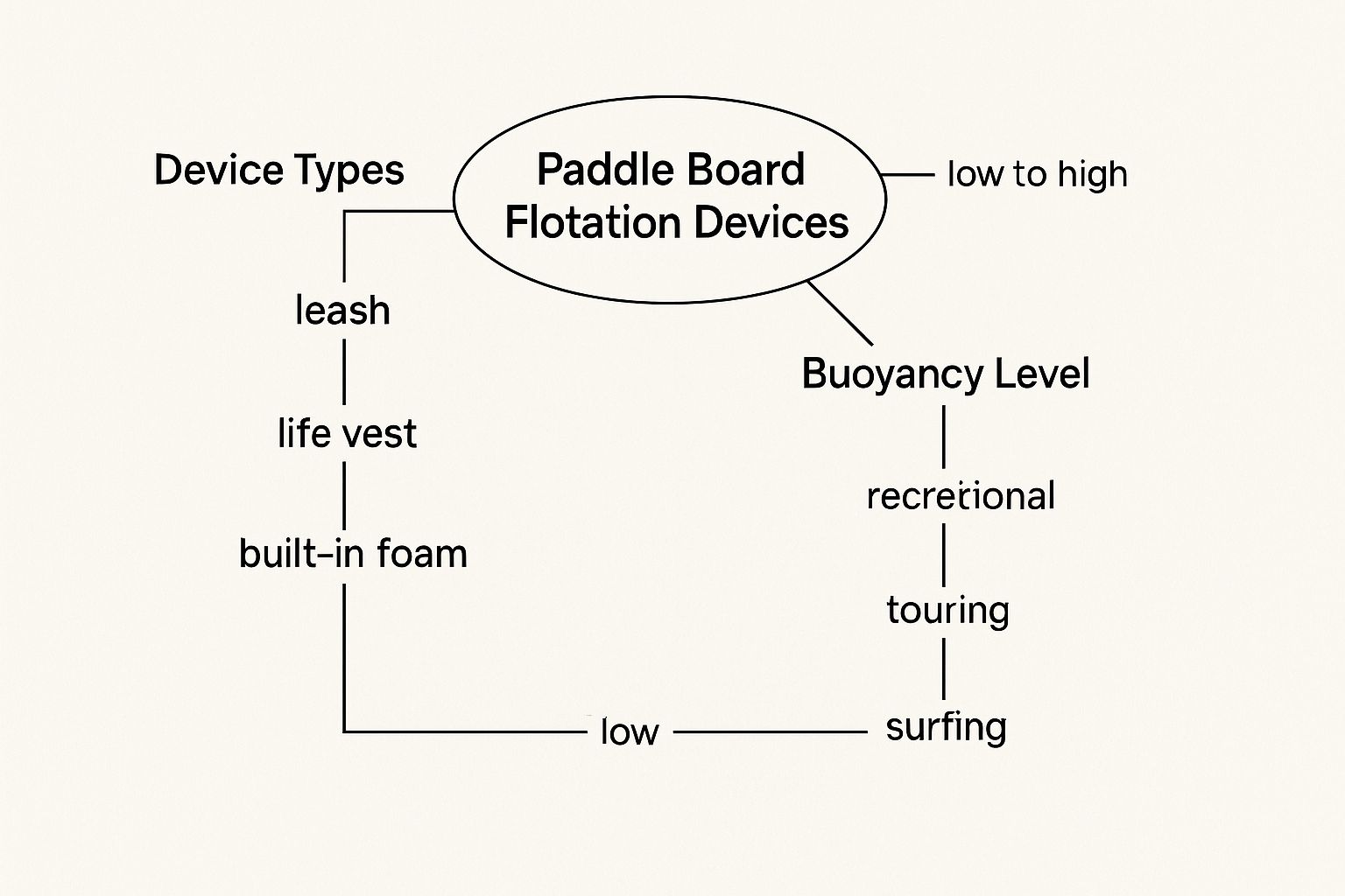 Infographic about paddle board flotation device
