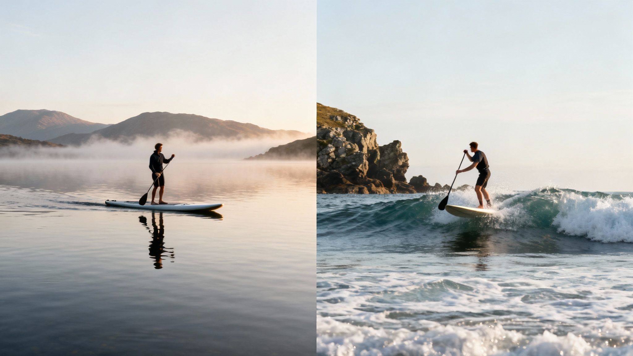 A person inflating a paddleboard next to a body of water