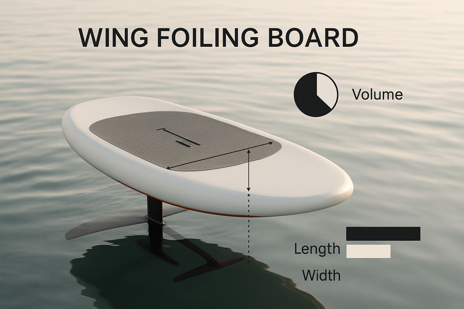 Infographic about wing foiling board