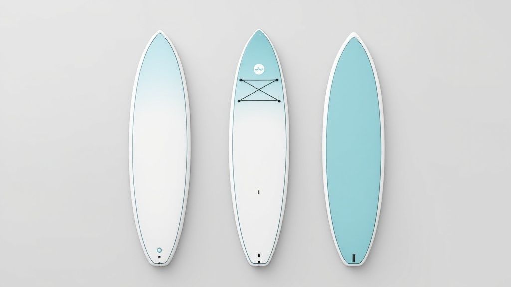 A person wearing a personal flotation device while paddle boarding