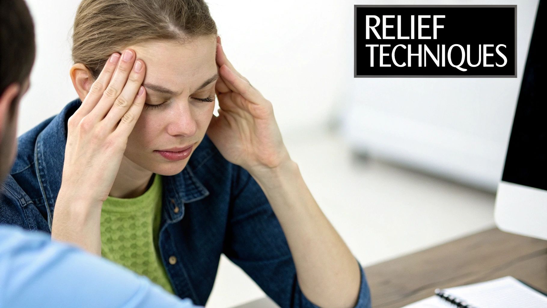 Woman wearing Element Lux blue light blocking glasses while working on a laptop