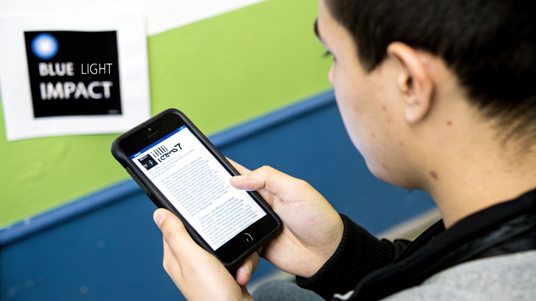 A woman wearing Element Lux orange blue light blocking glasses while working on a laptop