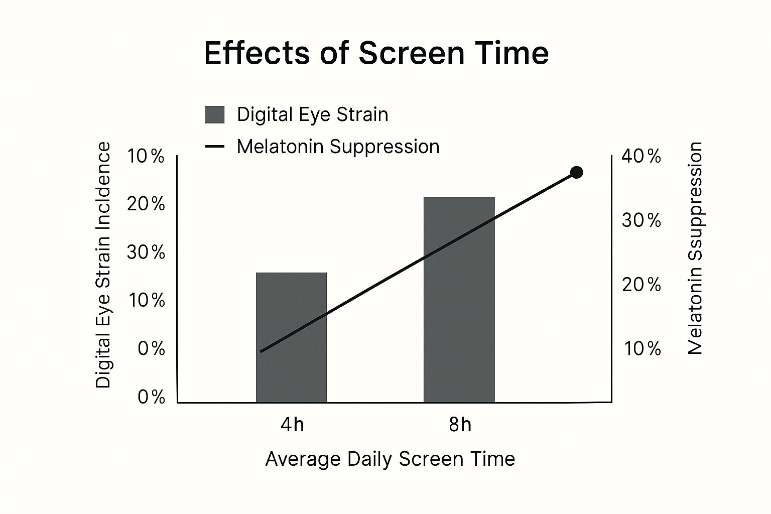 Infographic about computer glasses that block blue light