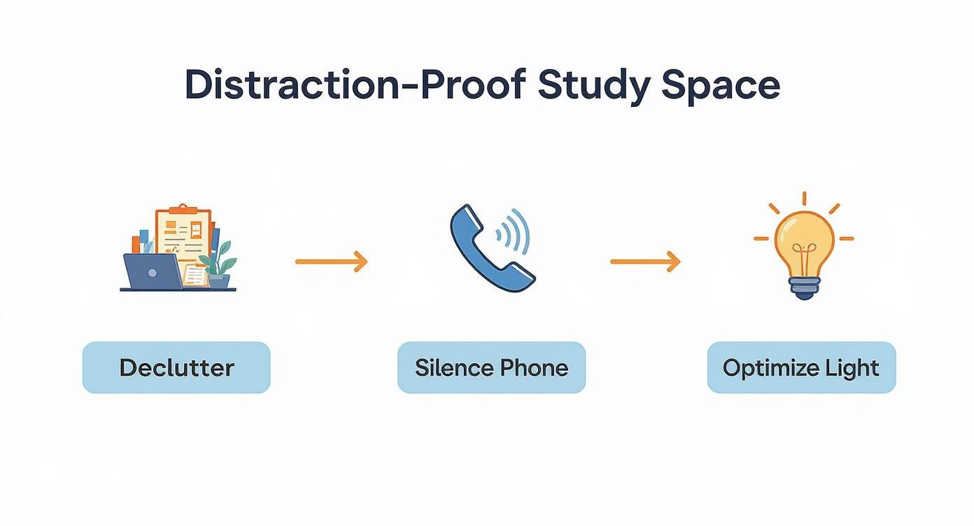 Infographic about how to concentrate while studying