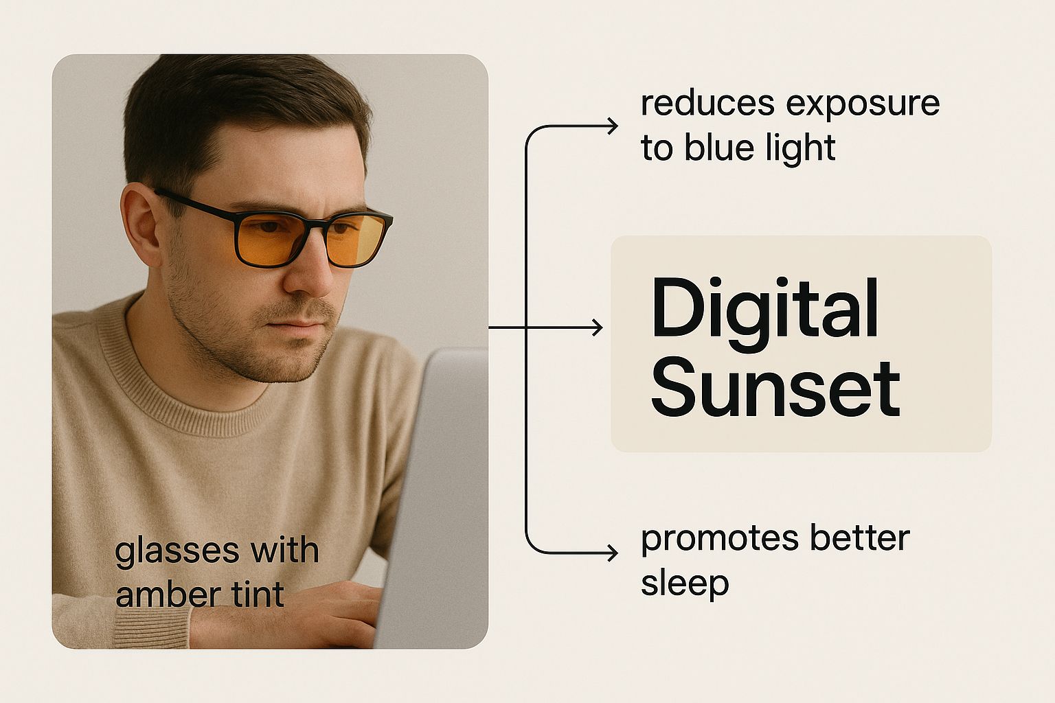 Infographic about amber tinted glasses