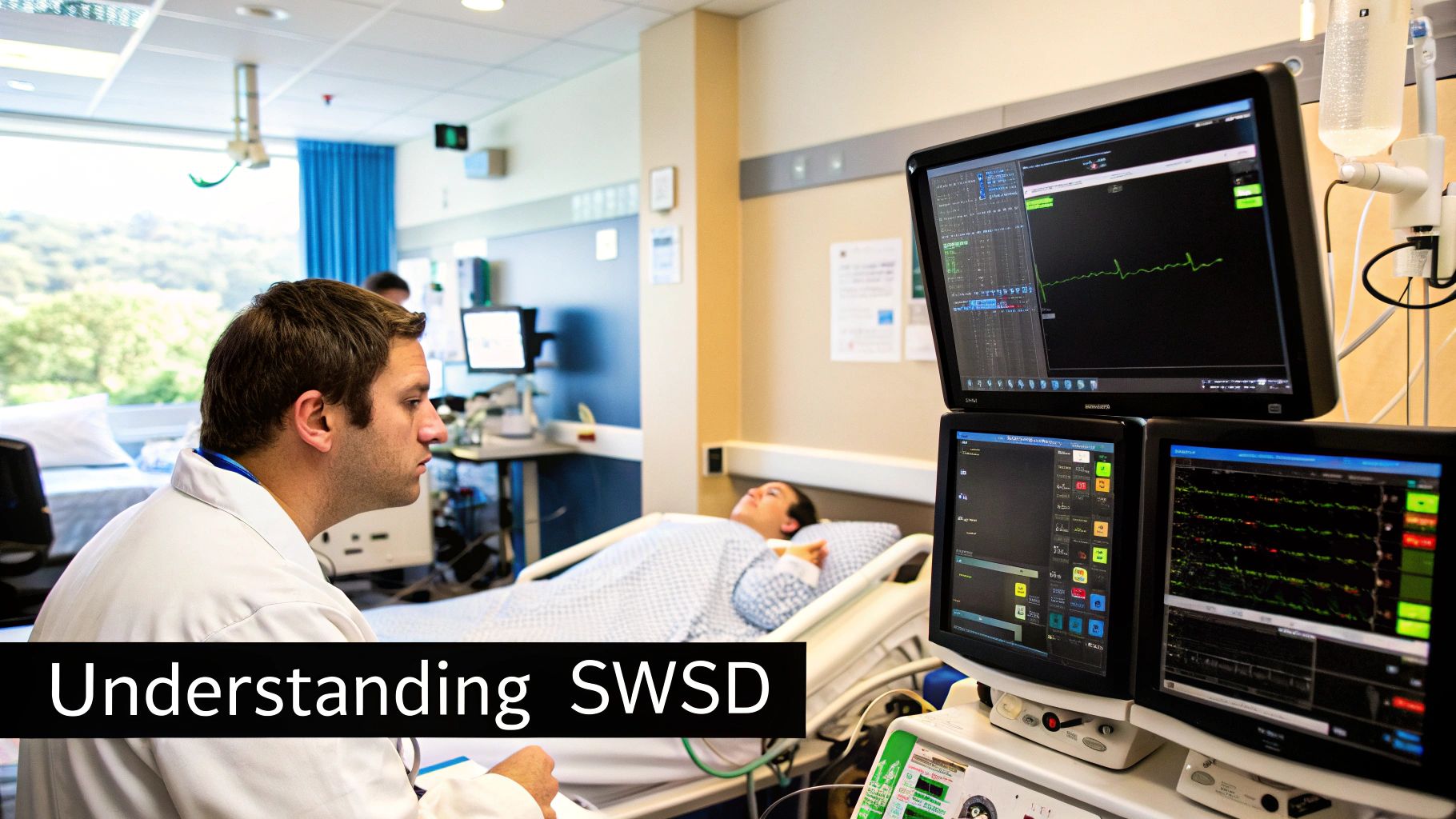 A tired shift worker drinking coffee during a night shift.