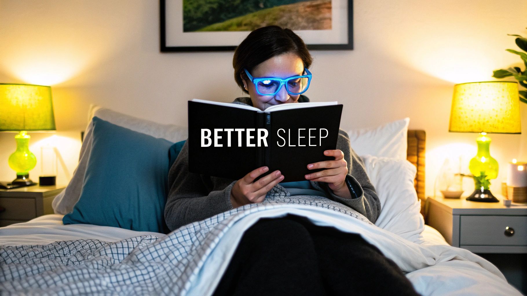 A pair of stylish Element Lux orange-lensed blue light blocking glasses.