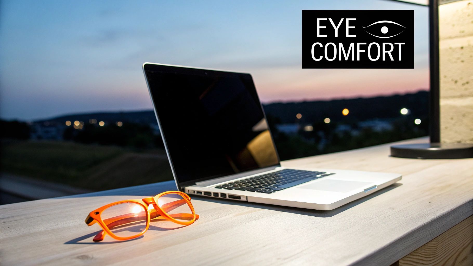 A pair of Element Lux blue light blocking glasses resting on an open book
