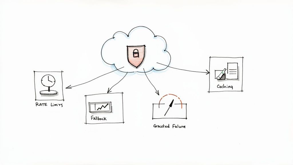 A secure digital lock and key symbolizing API security best practices