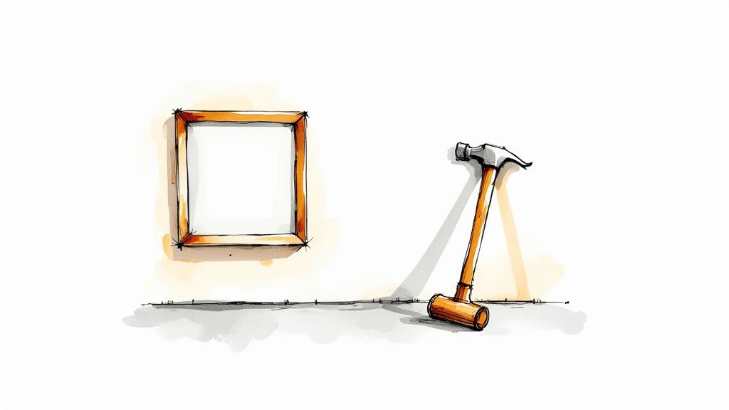 A developer's desk with code on a screen, showing different technology logos.