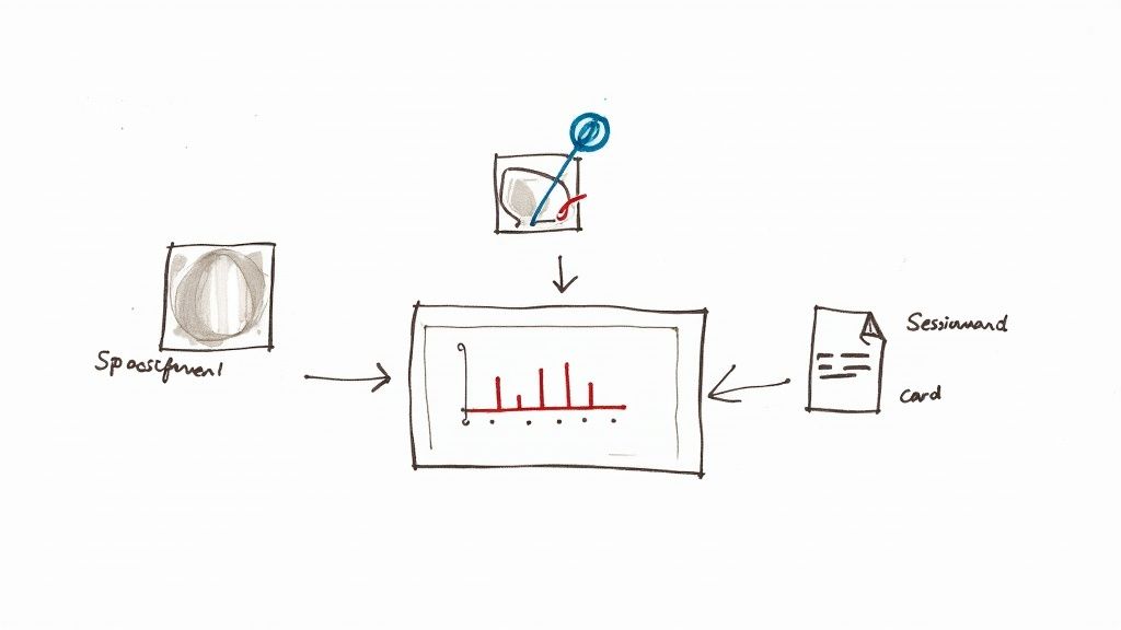 A digital dashboard displaying various user experience metrics through graphs and charts, illustrating data collection and analysis.