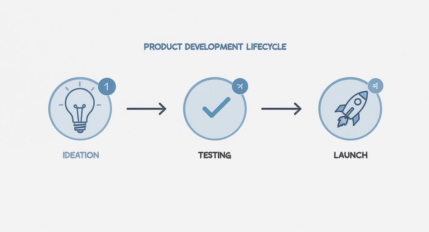 Infographic about product development lifecycle stages
