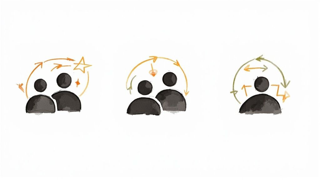 A team of developers and designers collaborating on a whiteboard, strategizing an MVP project.