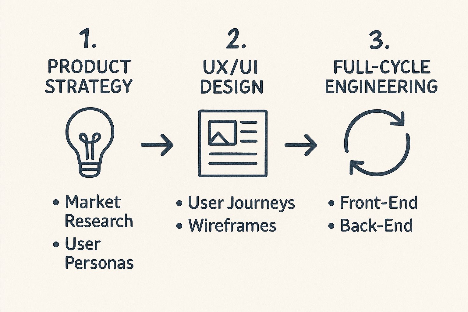 Infographic about digital product development company