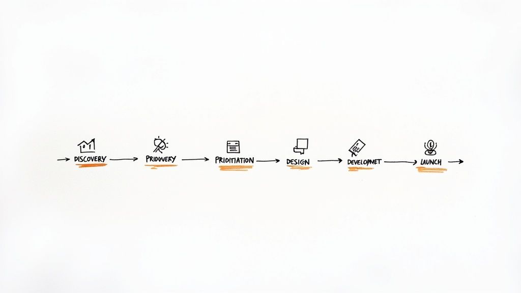 A visual representation of the MVP development roadmap with key stages.