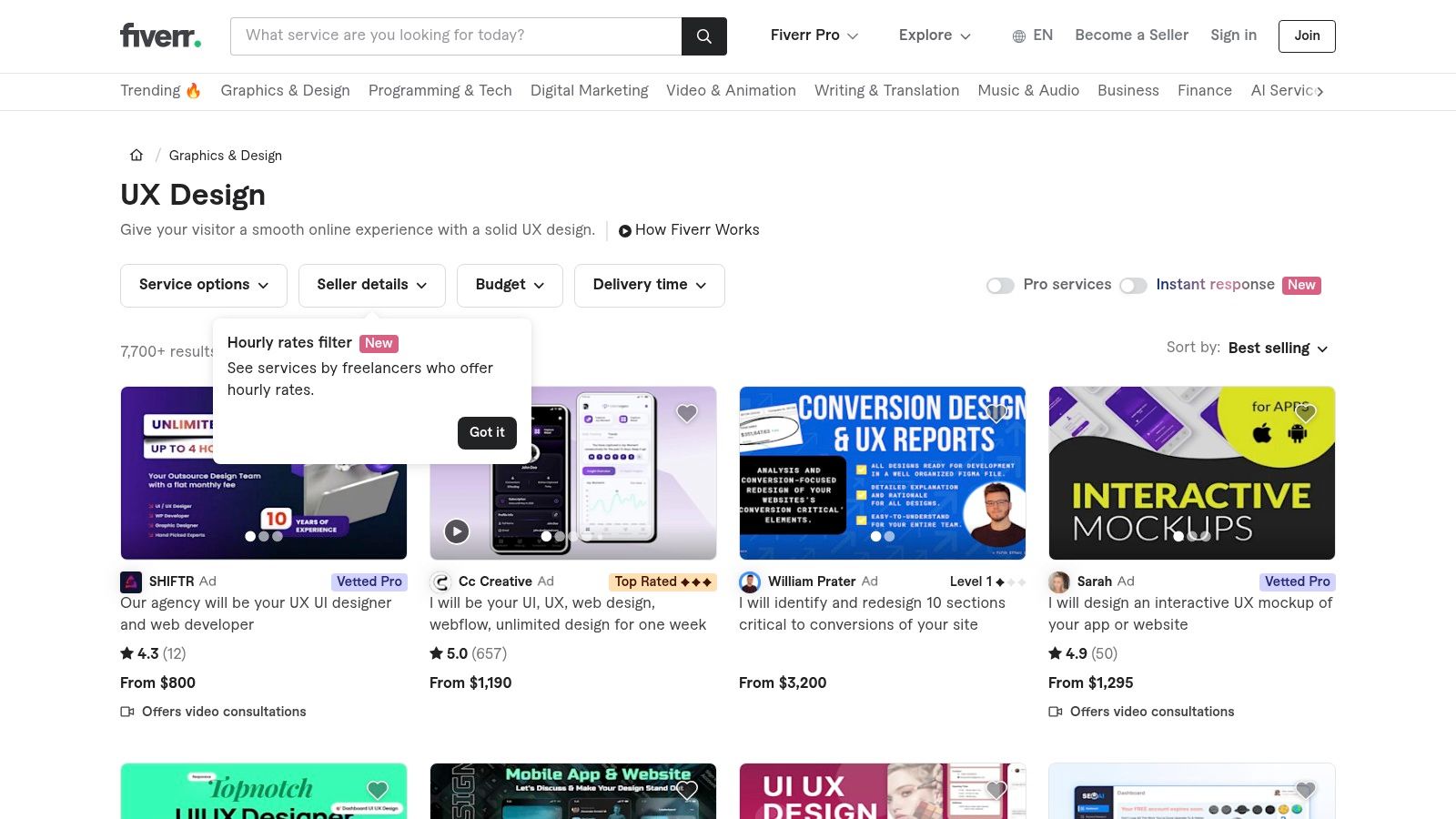 Fiverr (including Fiverr Pro)