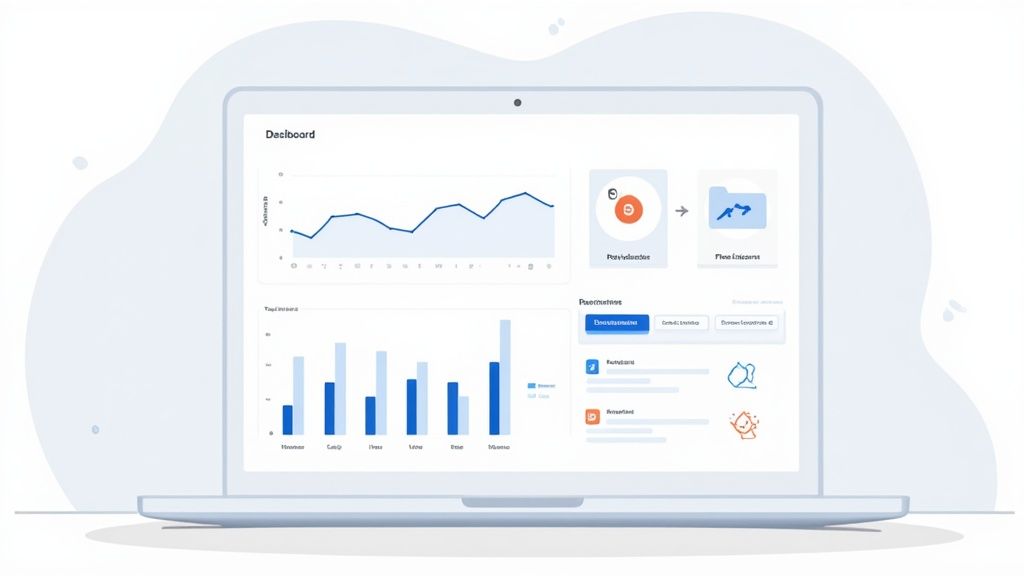 Recruiting dashboard on screen