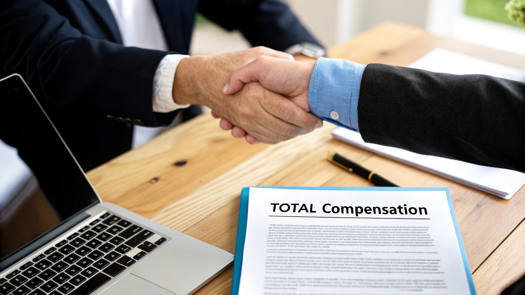 A top-tier offer is about more than just your base pay, shown by a diagram of a compensation package.