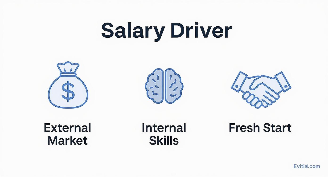Infographic about average salary increase when changing jobs
