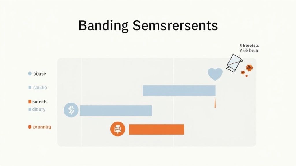 Horizontal bar chart showing four different banding semsrersents color schemes with icons and percentages