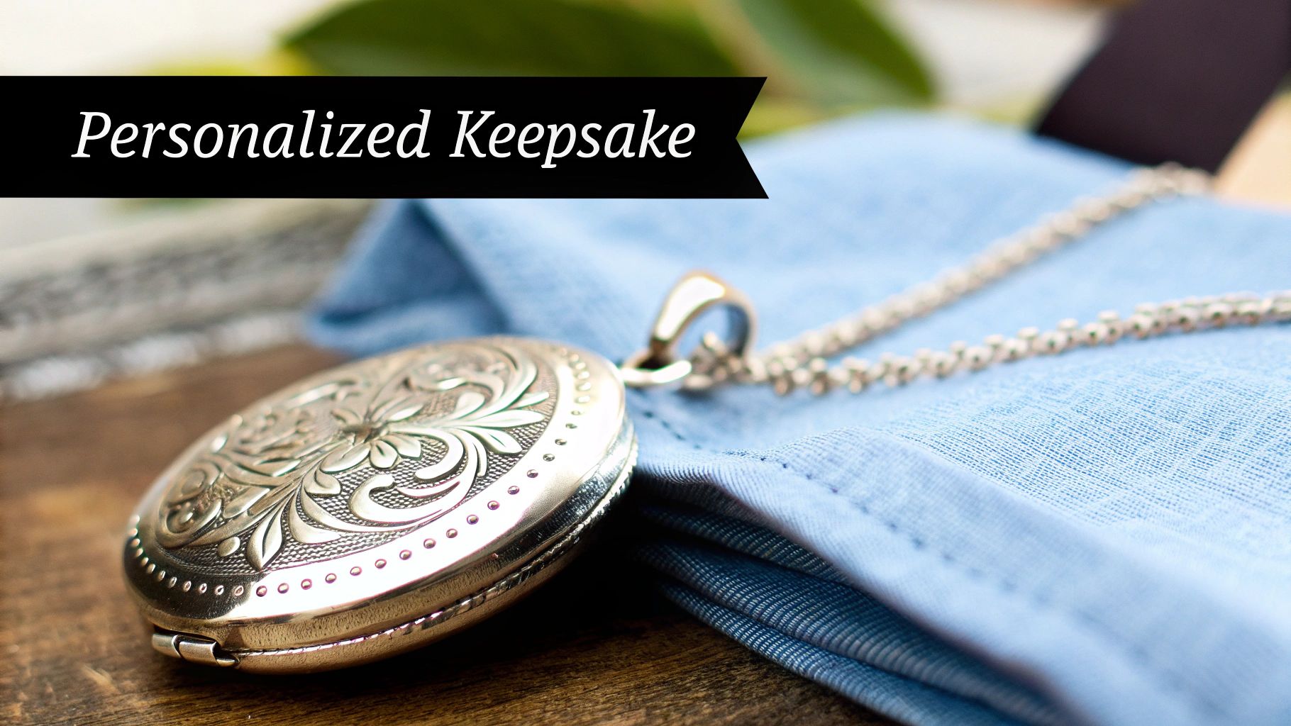 A custom engraved wooden box with a heartfelt message