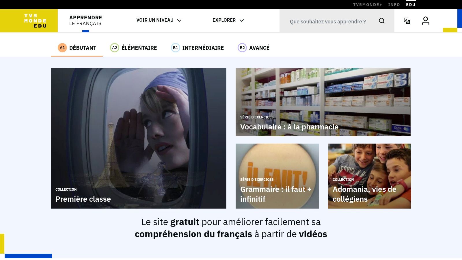 TV5MONDE – Apprendre le français