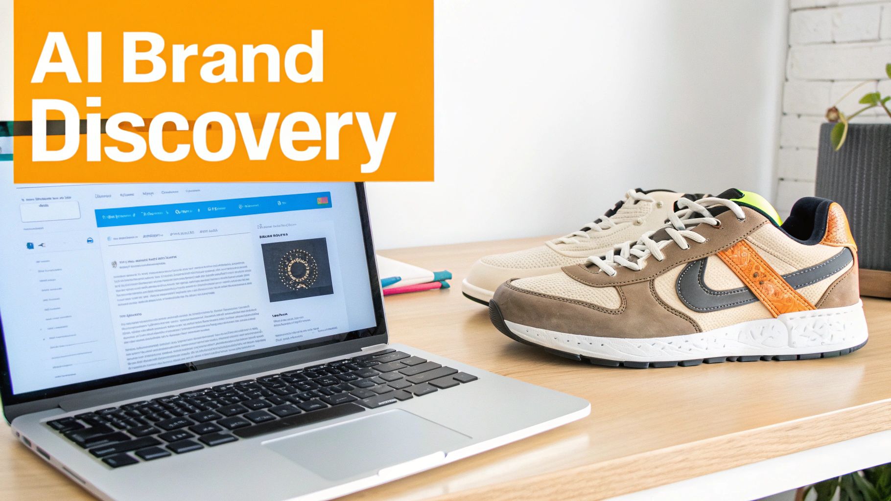 A person interacting with an AI interface on a laptop, representing brand discovery through LLM's.