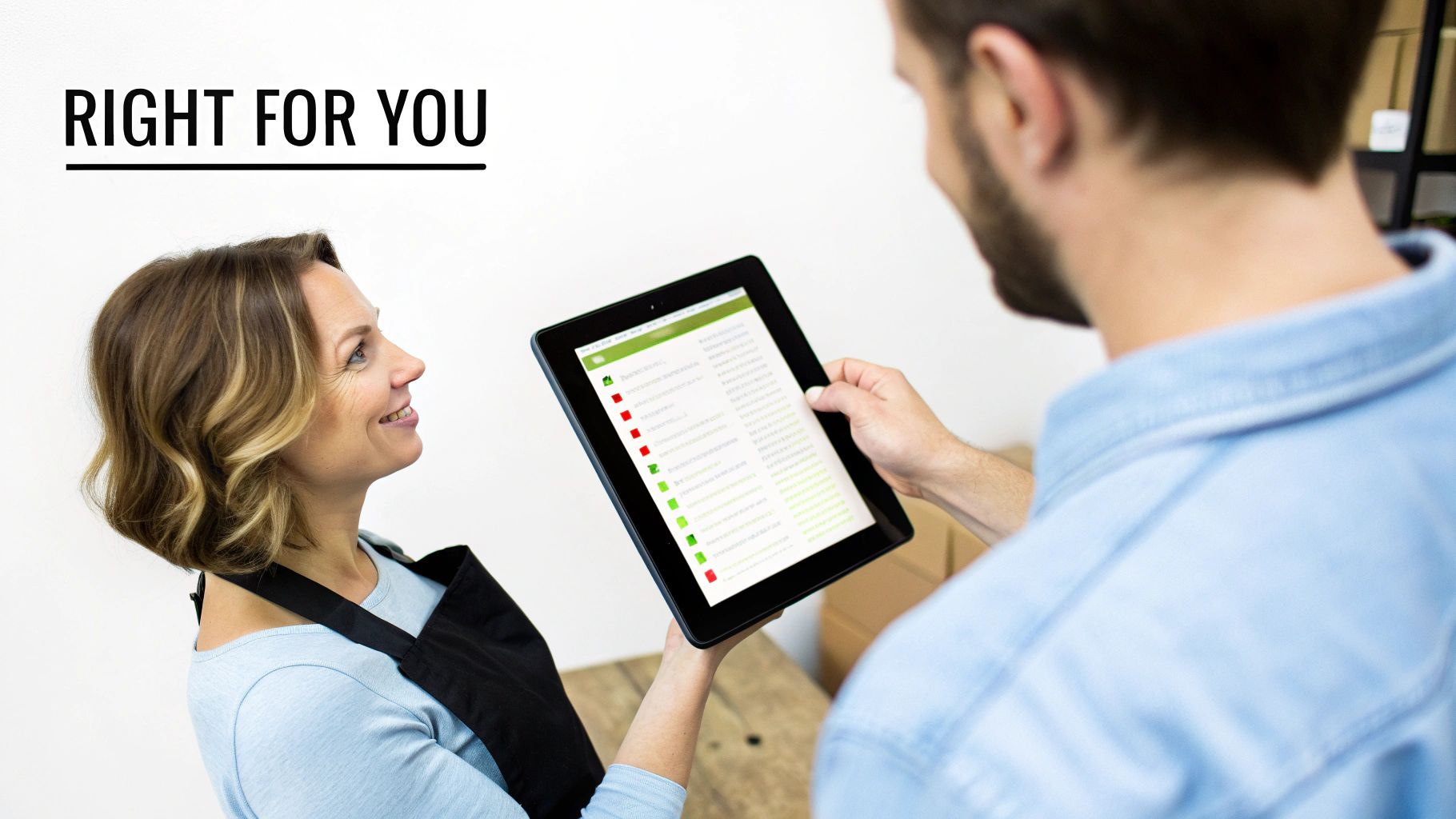 Healthcare professional showing patient patient personalized treatment plan results on digital tablet during consultation