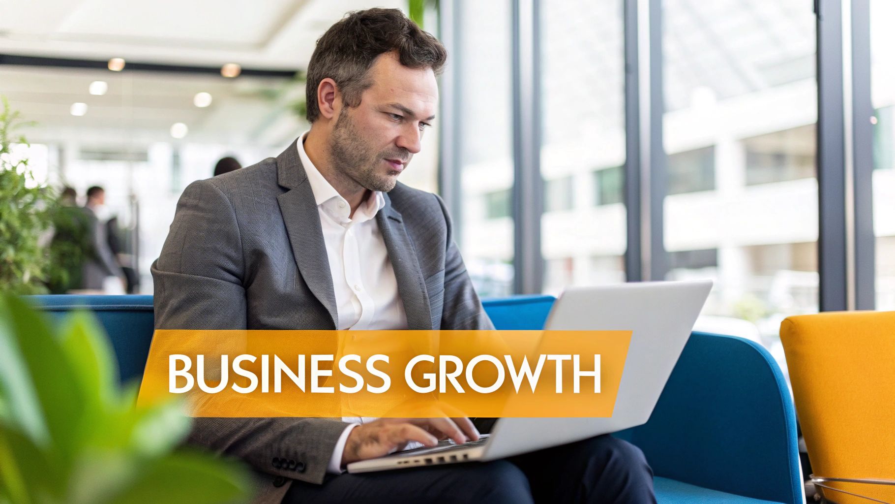 A digital graph showing an upward trend line with icons representing brand authority and customer engagement, symbolizing the business benefits of GEO.