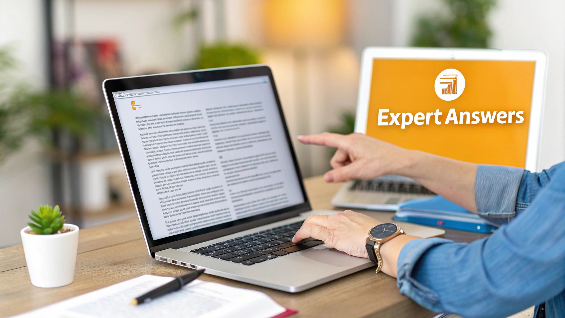 A person interacting with an AI chatbot on a futuristic screen, symbolizing the new search landscape.