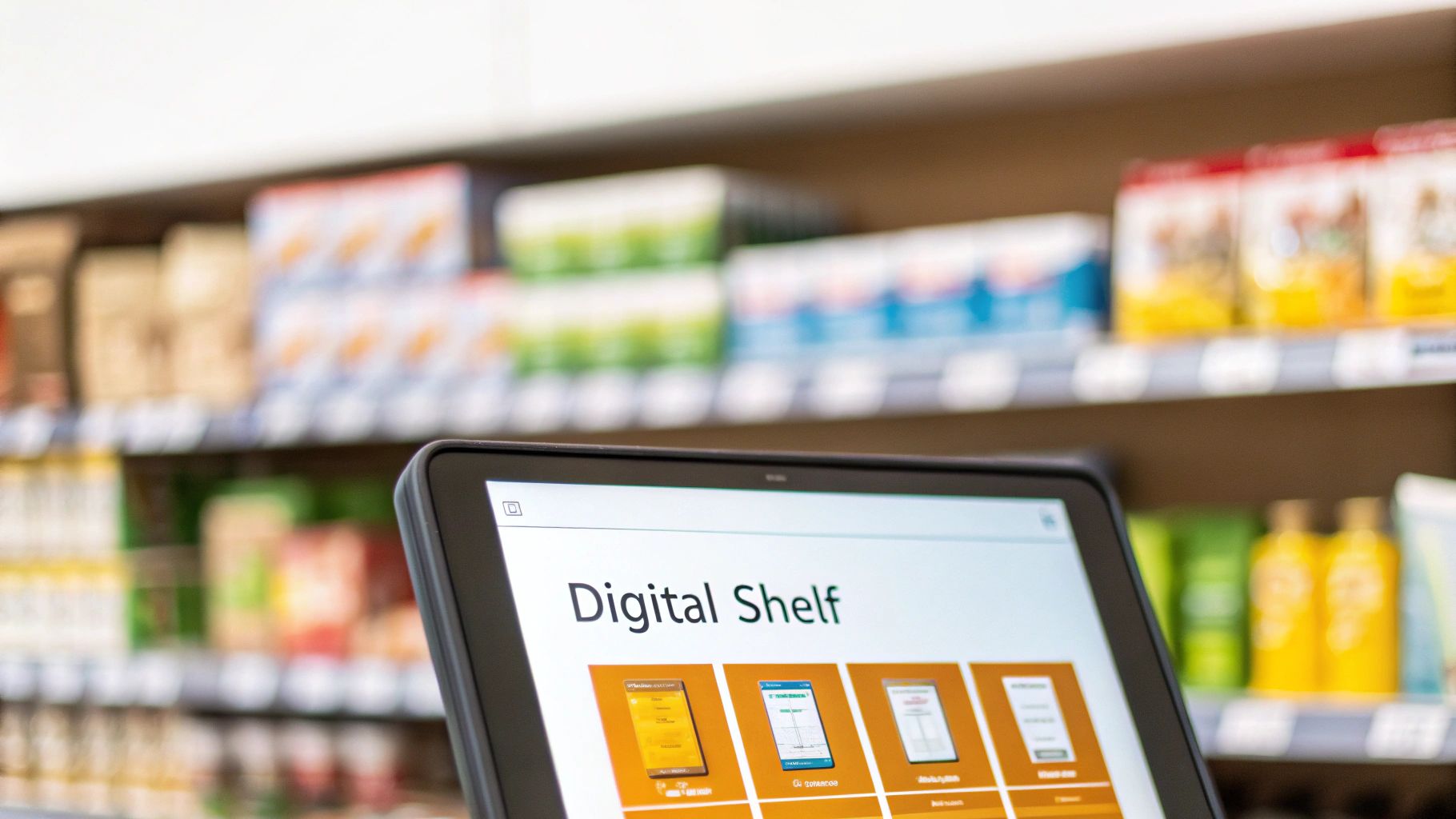 A modern shopping cart icon on a digital background, representing ecommerce