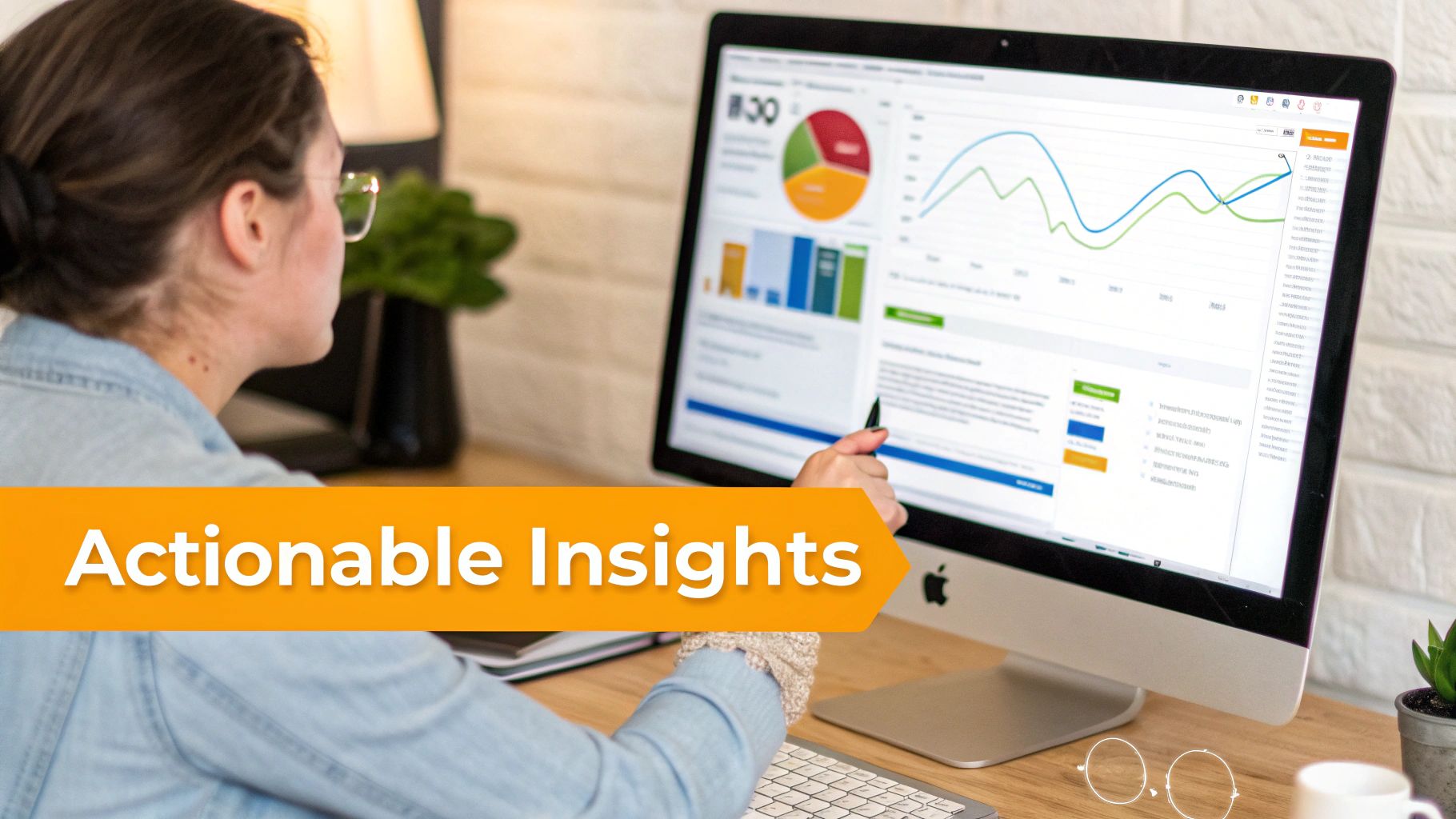 A well-designed custom SEO dashboard showing various charts and graphs