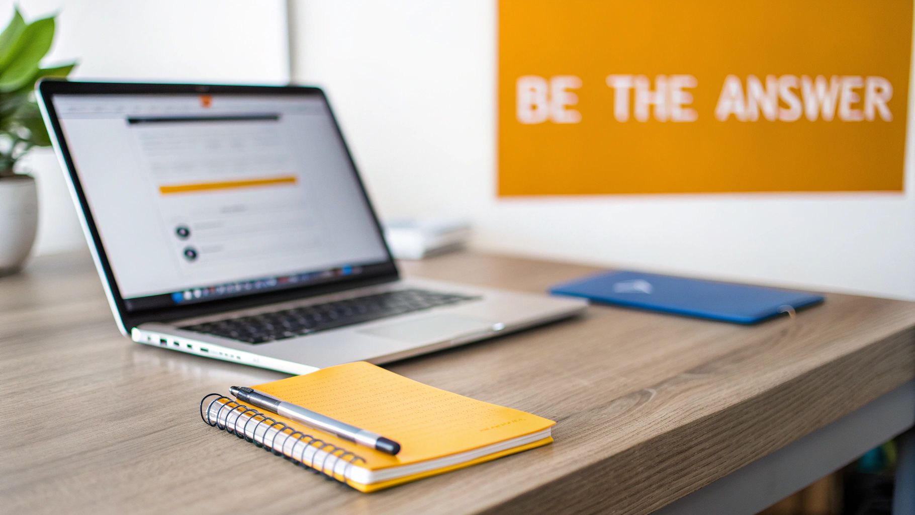 A person interacting with an AI interface on a large screen, symbolizing the shift to answer engines.
