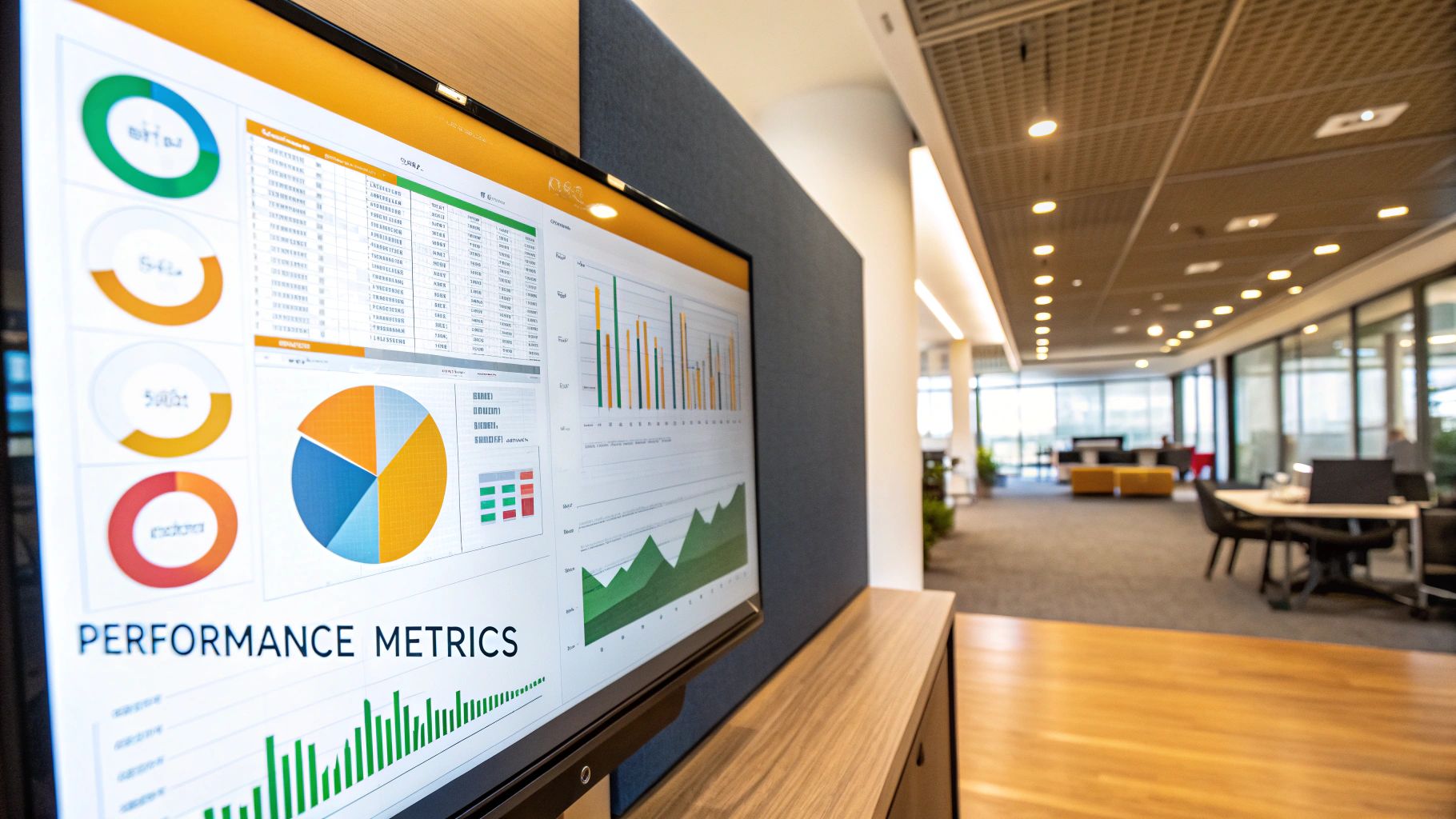 A dashboard showing charts and graphs, representing the measurement and analytics of GEO performance.