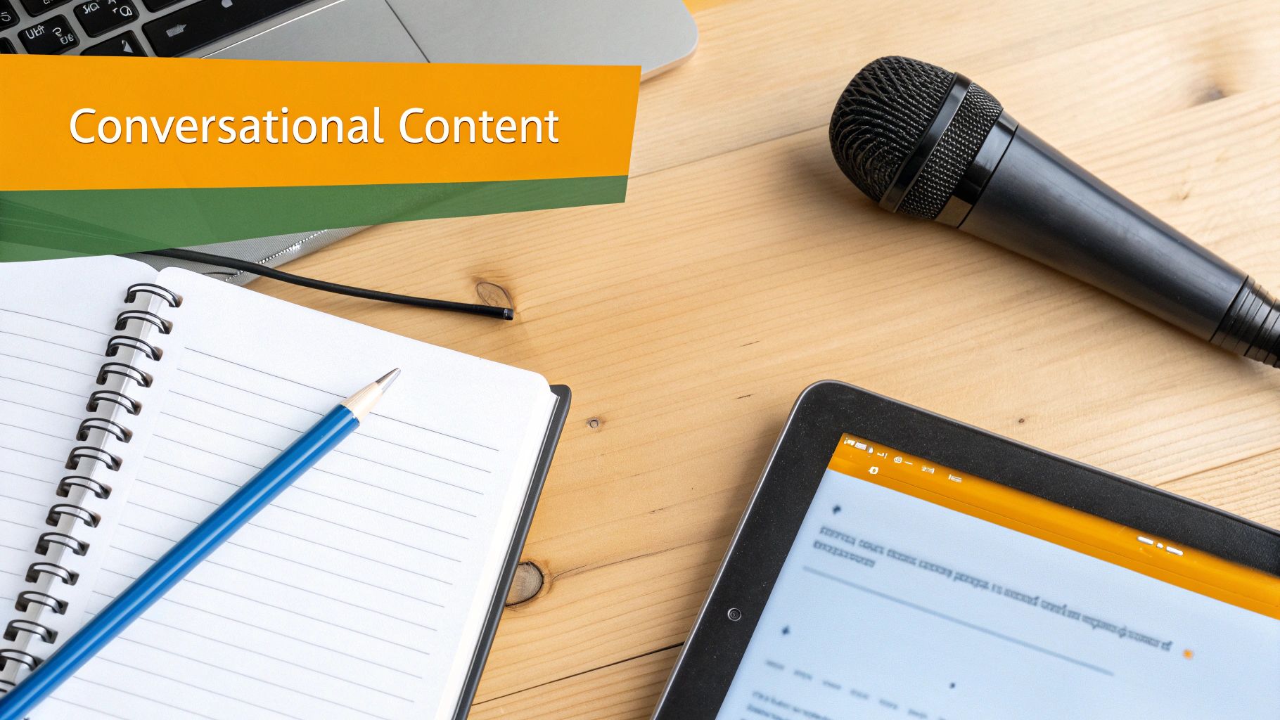 A close-up of a person typing a natural language question into an AI chat interface on a tablet.