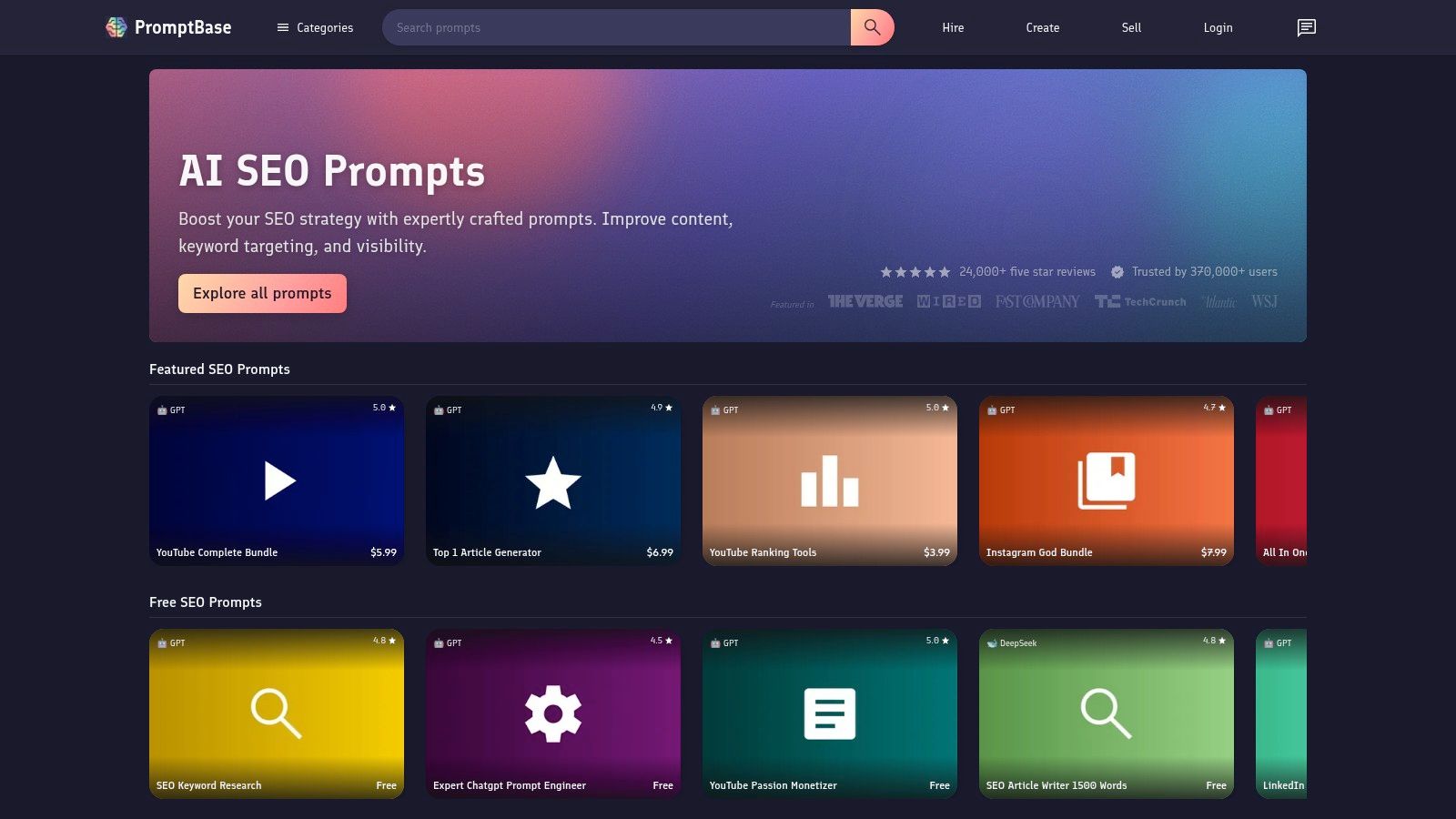 PromptBase (SEO prompt marketplace)