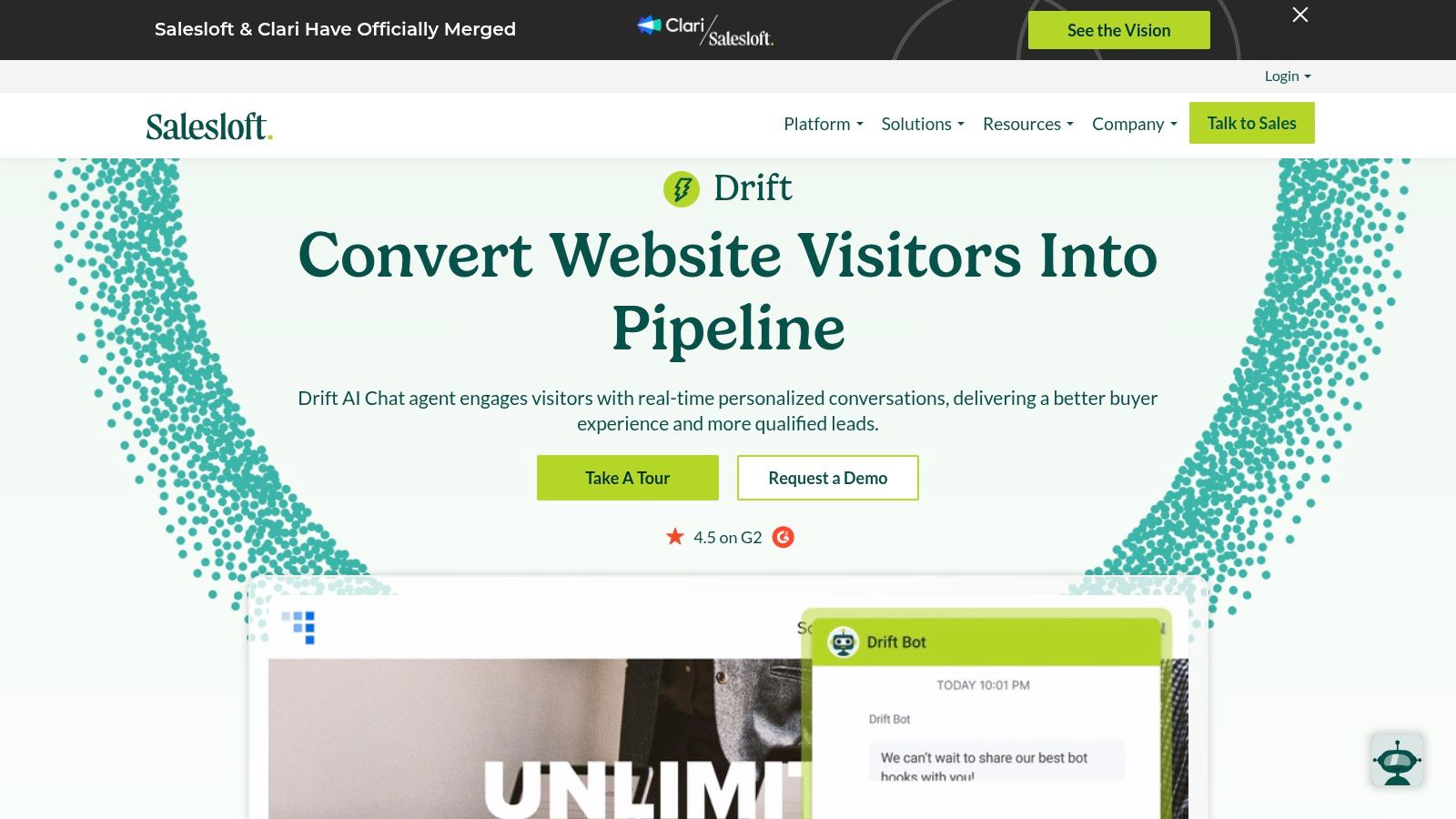 Drift (Conversational Marketing/AI for B2B)