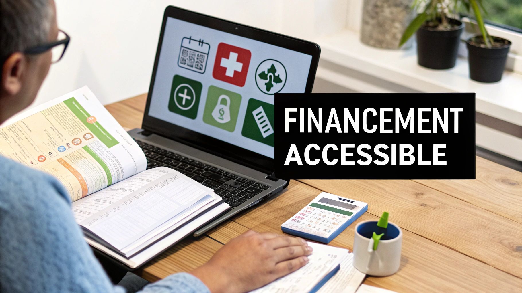 Une personne planifiant sa reconversion professionnelle à son bureau