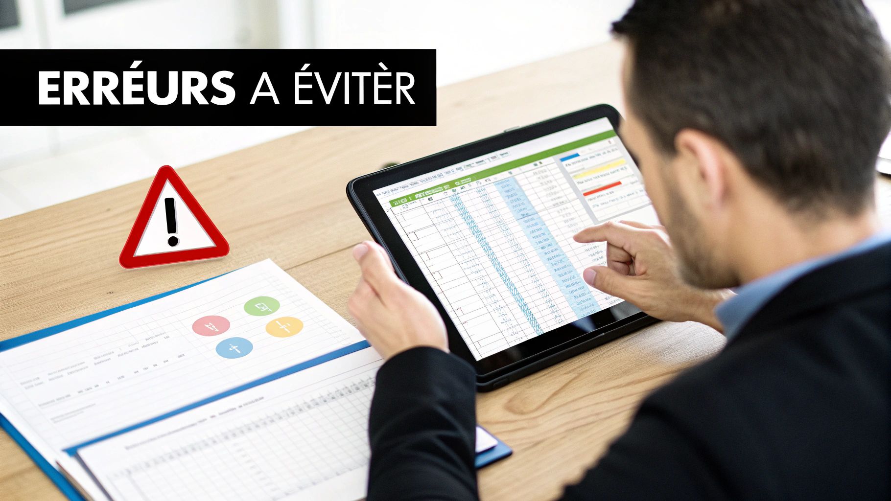 Une personne stressée devant un ordinateur remplissant des documents administratifs