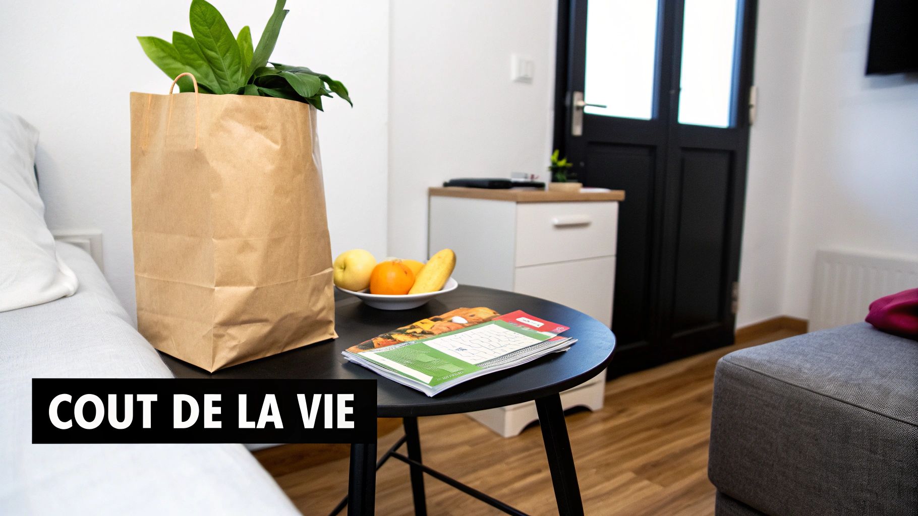 Une personne comparant des prix dans un supermarché en Bulgarie