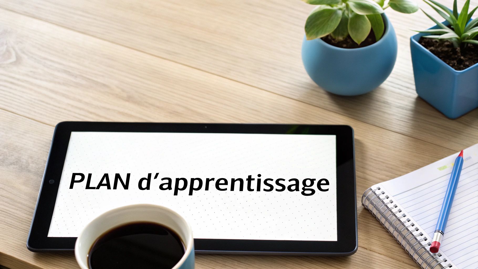 Personne planifiant son apprentissage du bulgare sur un bureau bien organisé