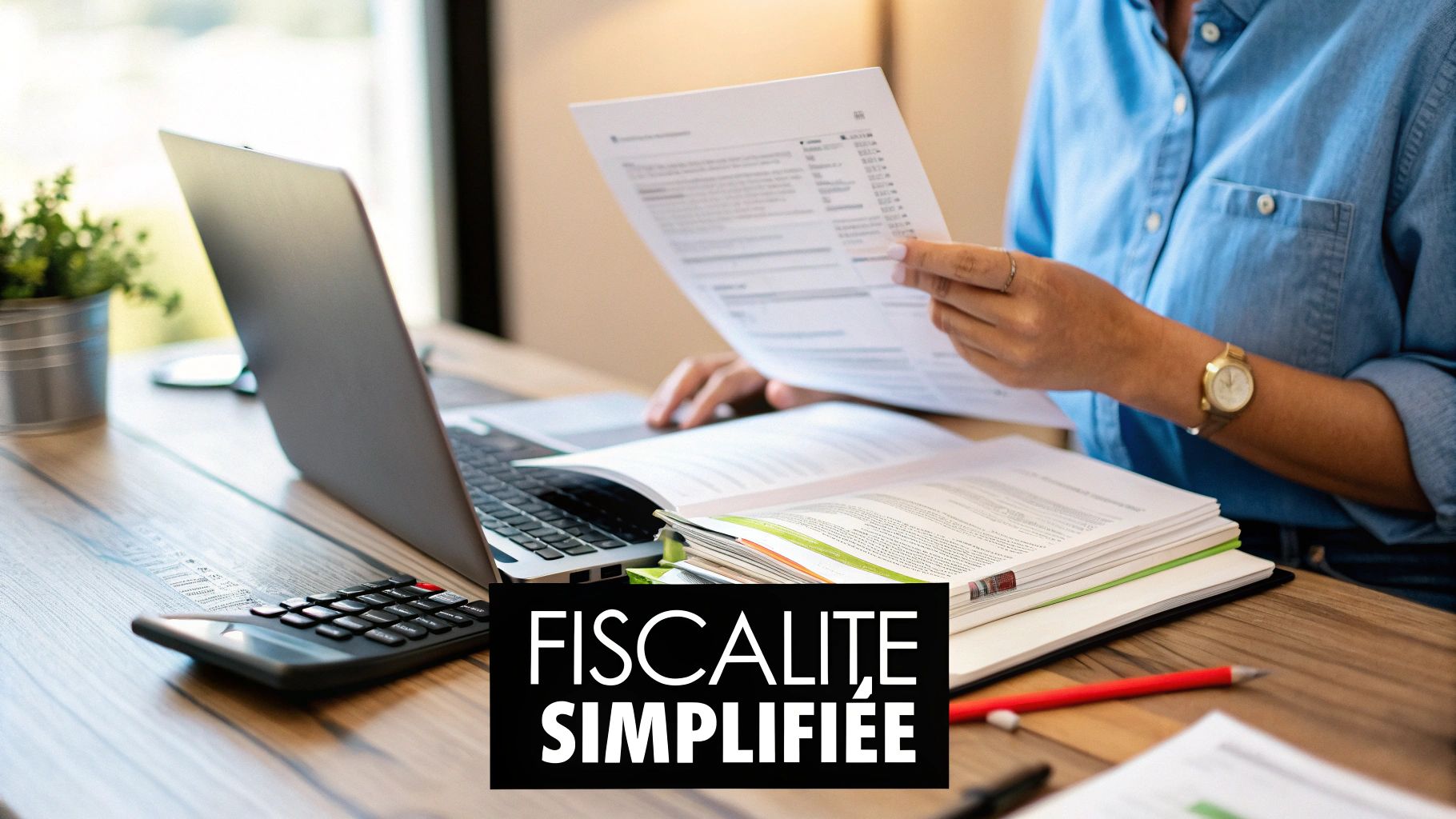 Calculatrice et pièces de monnaie sur des documents fiscaux