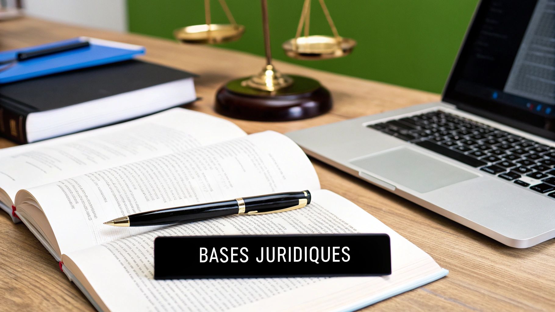 Une personne signant des documents juridiques sur un bureau bien organisé, symbolisant la construction des fondations légales d'un centre de formation.