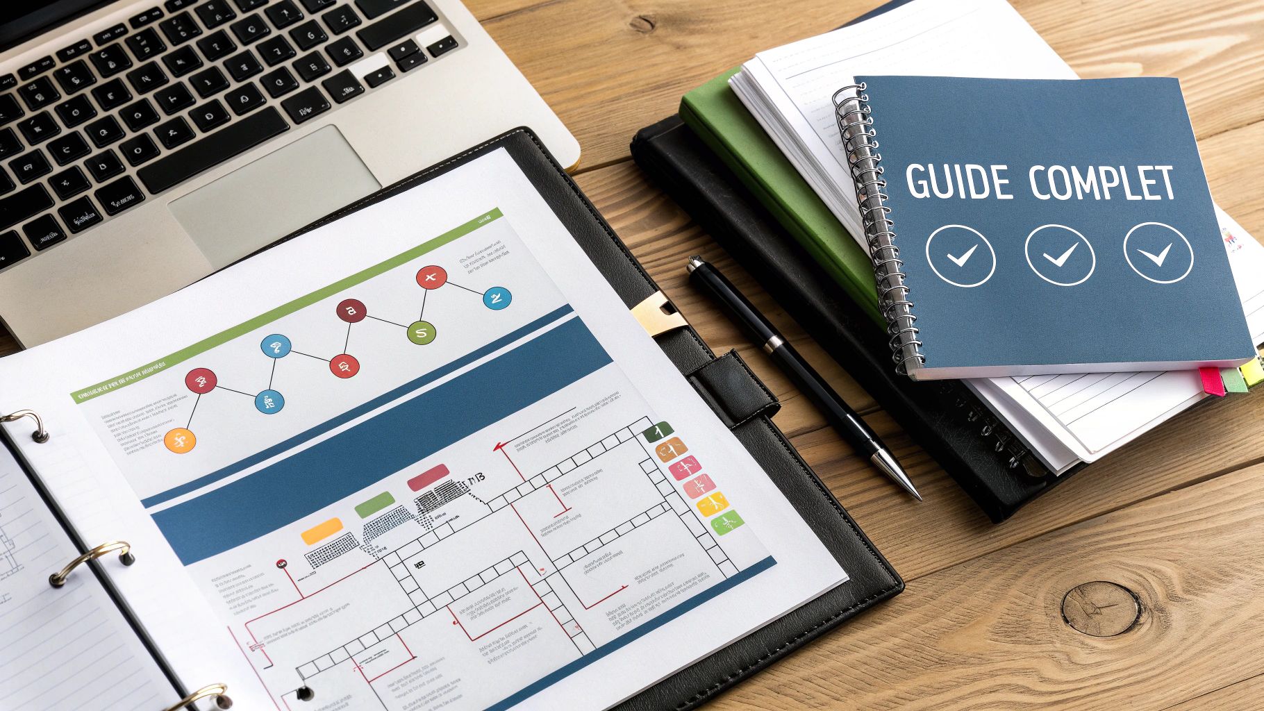 Une personne écrivant sur un carnet, symbolisant la planification et la stratégie pour créer un organisme de formation.