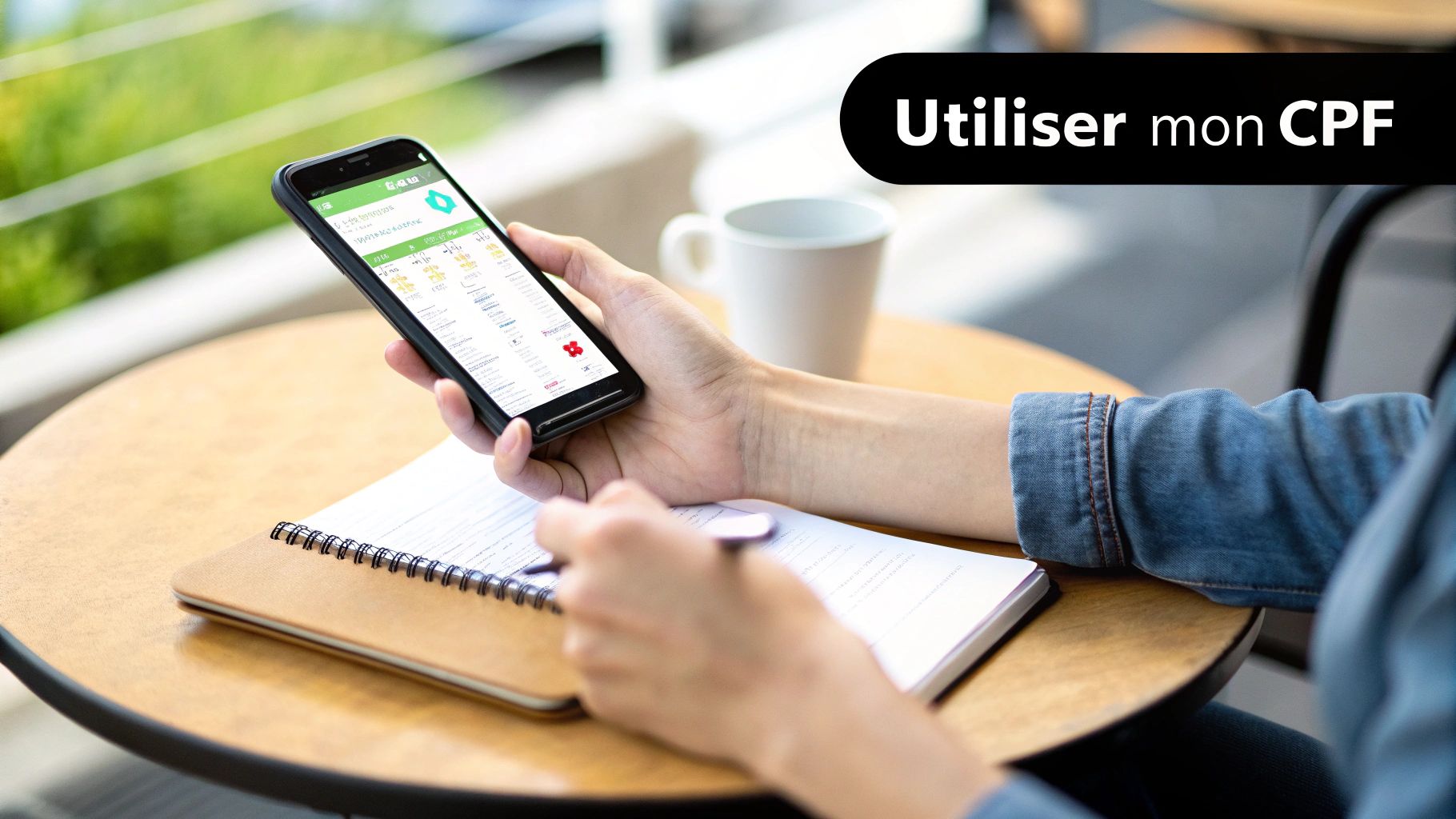 Un conseiller de France Travail discute avec un demandeur d'emploi dans un bureau lumineux et moderne.