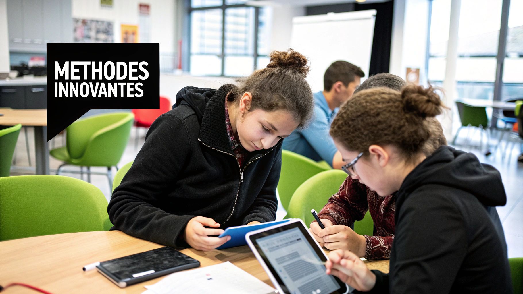 Un formateur moderne utilisant des outils numériques pour animer une session de formation interactive.